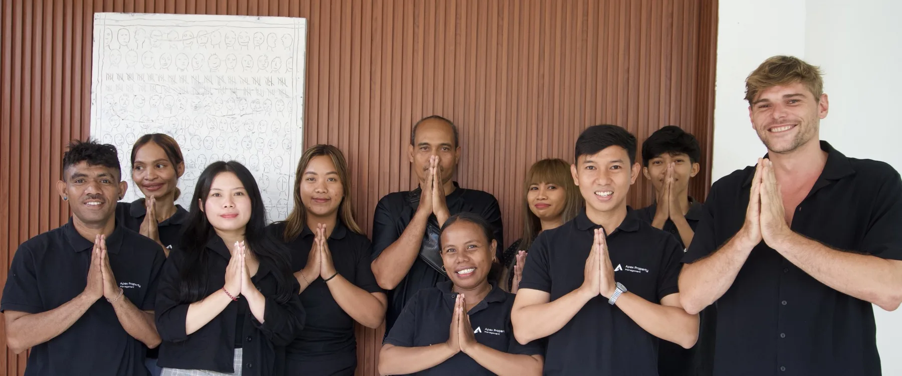 The Apex Property Management team at the Cemagi office in Bali